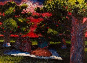 Jonathan Green. Plantation Tasks. 2013. acrylic. 11 x 14 inches. collection of Dr. Kenneth and Mrs. Priscilla Robinson